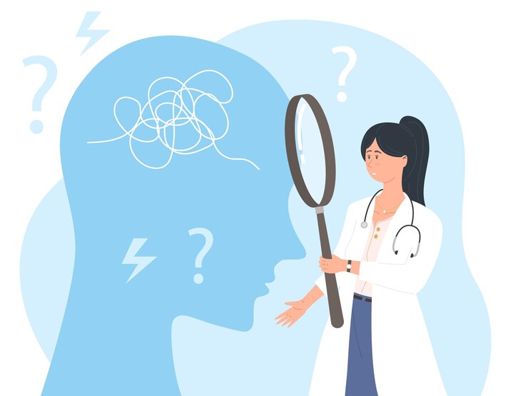 Vector salud mental y terapia médica prevención del concepto de problemas mentales