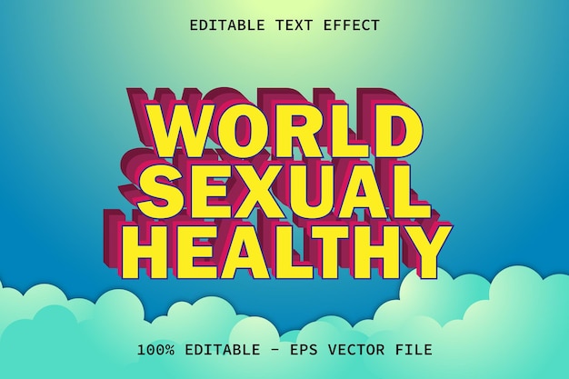 Salud sexual mundial con efecto de texto editable de estilo moderno
