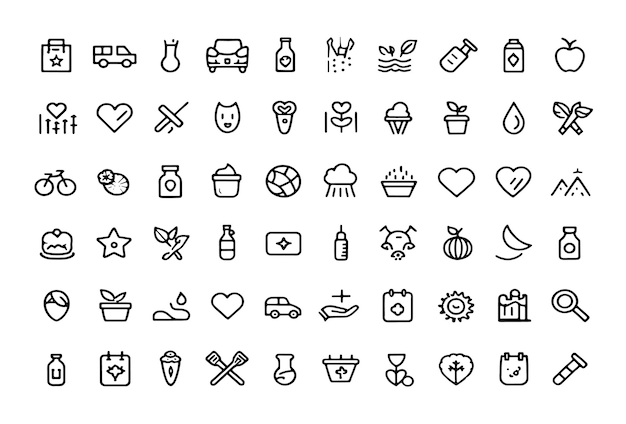 Salud y Vita Line Art Icon para el bienestar