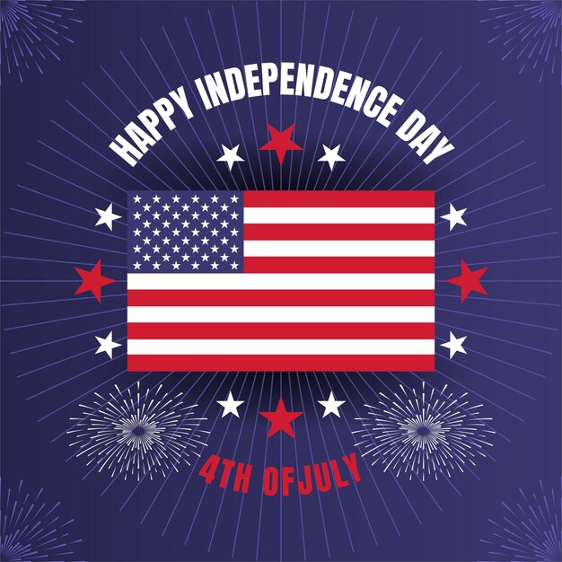 Saludo del 4 de julio Día de la Independencia o diseño de camiseta de tipografía