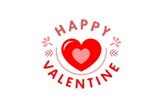 Saludo caligráfico del Día de San Valentín con corazones rojos