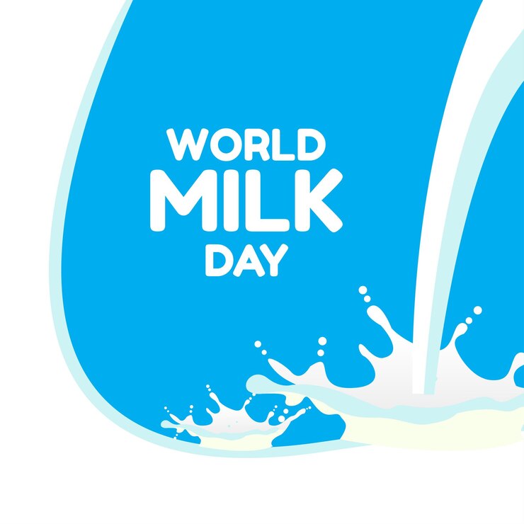 el saludo del día mundial de la leche o el diseño de pancartas se celebran el 1 de junio de cada año