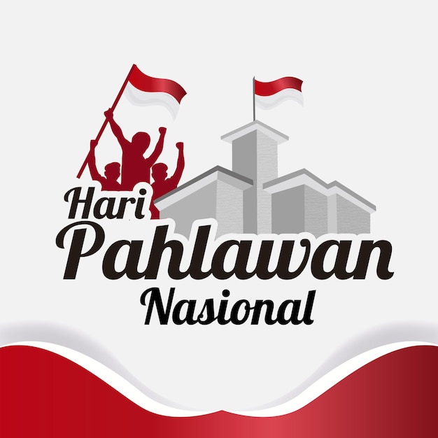 Saludo del diseño de plantilla nasional de hari pahlawan