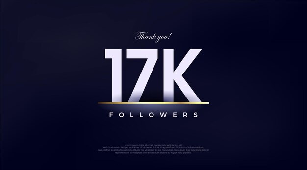 Saludo de diseño simple y elegante para 17k seguidores.