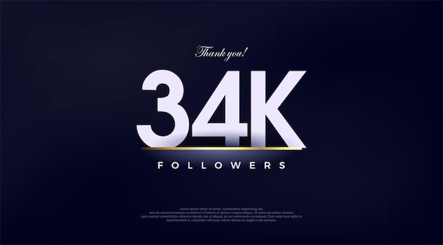 Saludo de diseño simple y elegante para 34k seguidores.