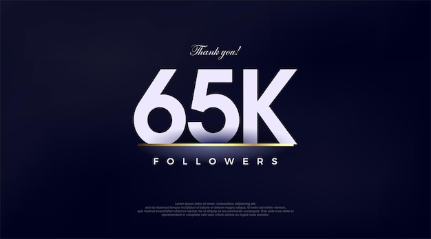 Saludo de diseño simple y elegante para 65 mil seguidores.