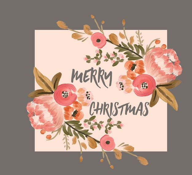 Vector saludo floral de navidad