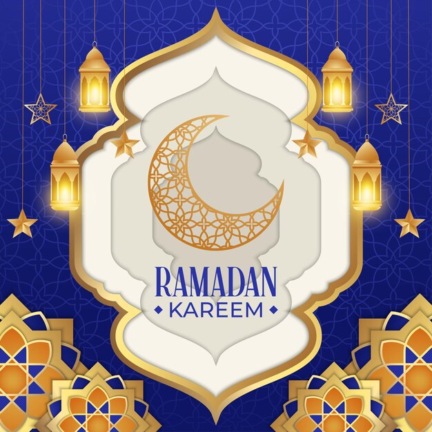 Saludo de fondo islámico moderno y lujoso ramadan kareem