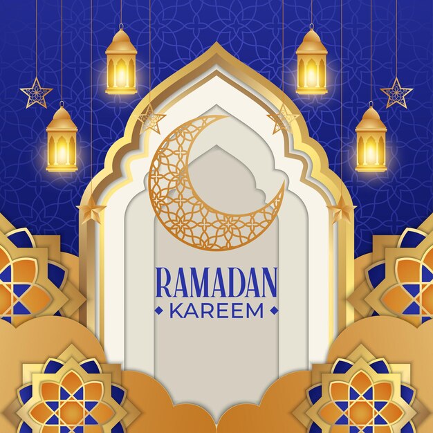 Saludo de fondo islámico moderno y lujoso ramadan kareem