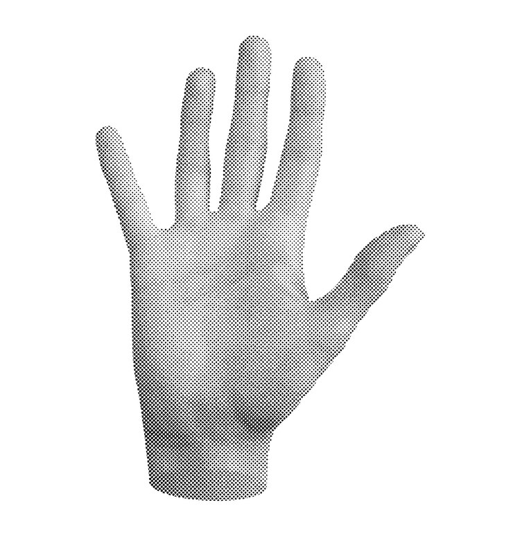 Vector saludo con un gesto de saludo con una señal de mano de saludo vector de estilo semitono aislado sobre fondo blanco