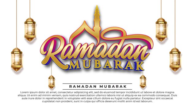 Saludo moderno del diseño de plantilla de ramadan mubarak