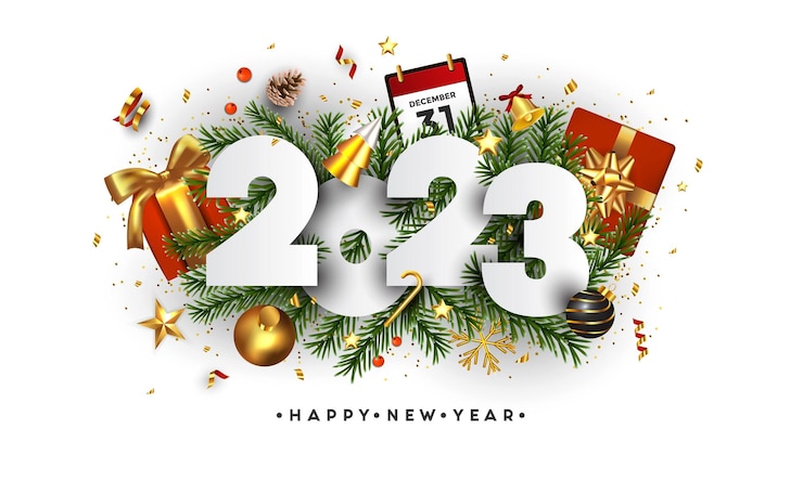 Vector saludo moderno feliz año nuevo 2023 3