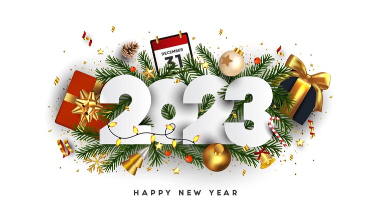 Vector saludo moderno feliz año nuevo 2023