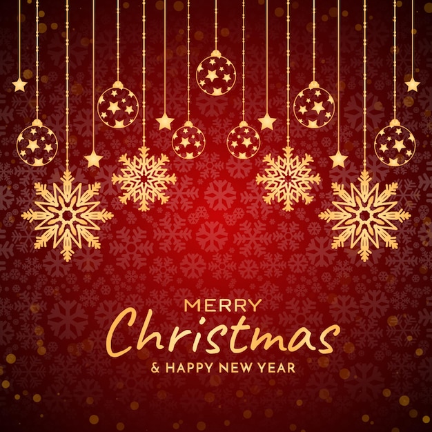 Saludo de Navidad y Año Nuevo con adornos vectoriales