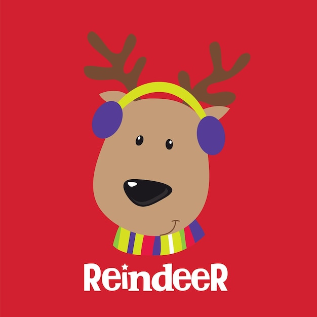 Saludo navideño con lindo diseño de renos