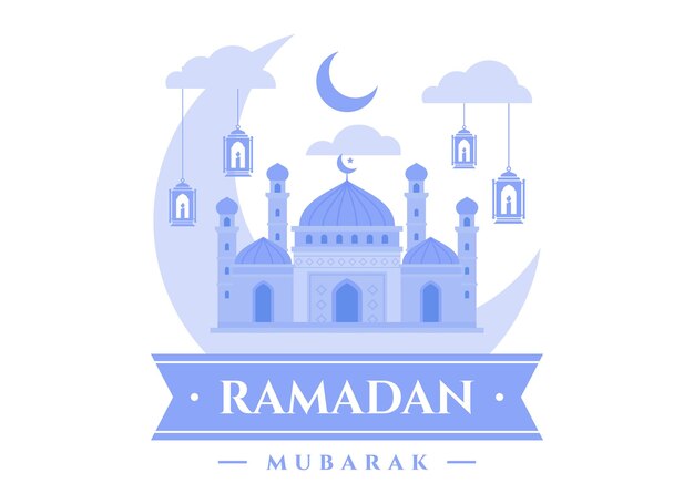 Saludo ramadan kareem Eid al fitr moment illustration Modern vector flat illustration