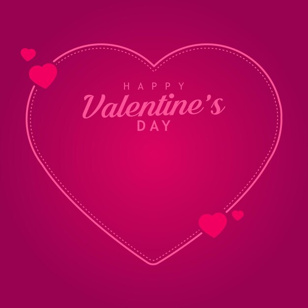 Saludo romántico del Día de San Valentín con una cita elegante con líneas de frontera y elementos de corazón