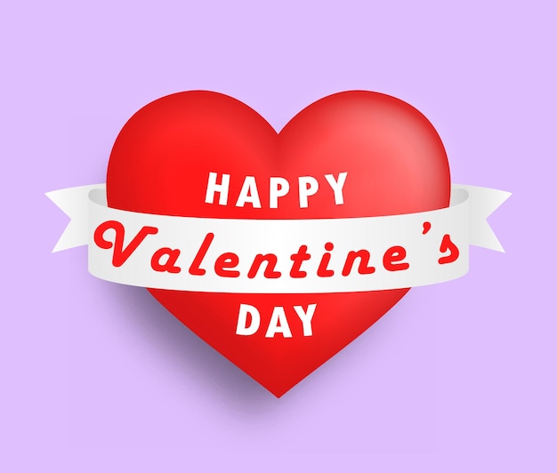Saludo de San Valentín con corazón lindo