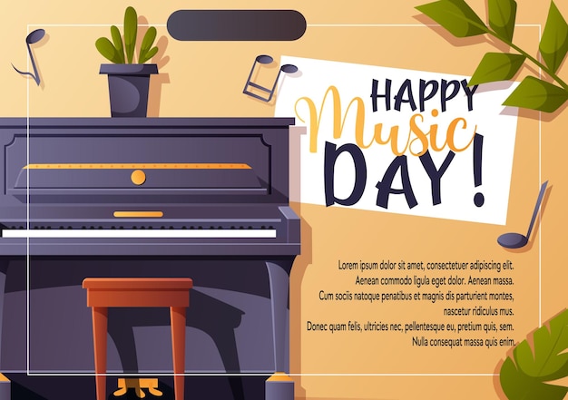 Saludo de Vector para el Día de la Música con Piano