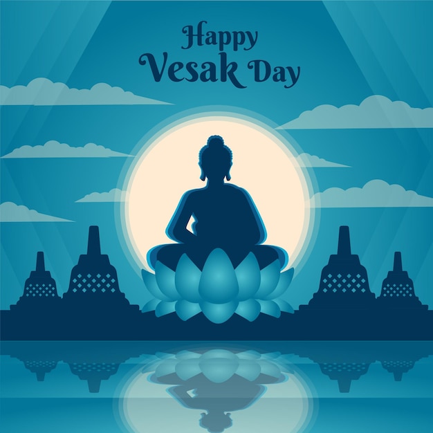 Vector saludos del día de celebración de vesak