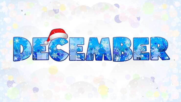 Vector saludos de diciembre en las redes sociales cover lindo con fondo nevado de invierno y espacio de copia