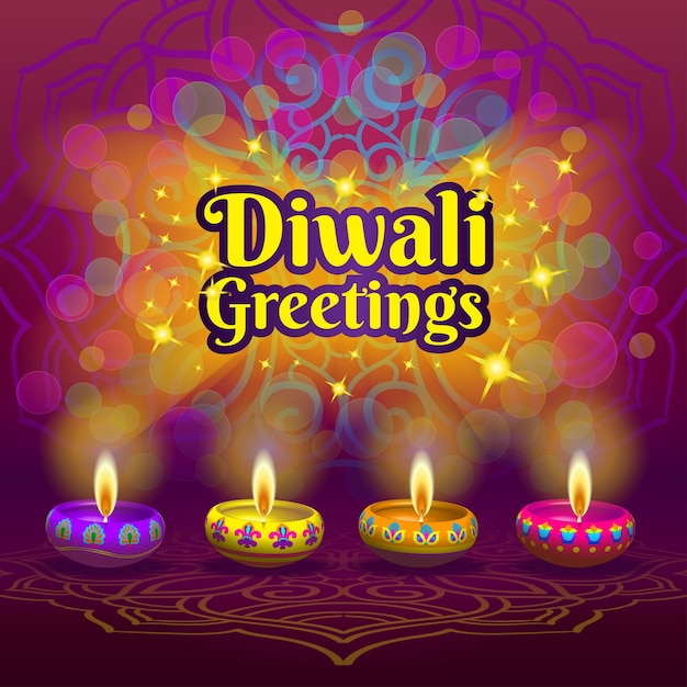 Vector saludos diwali