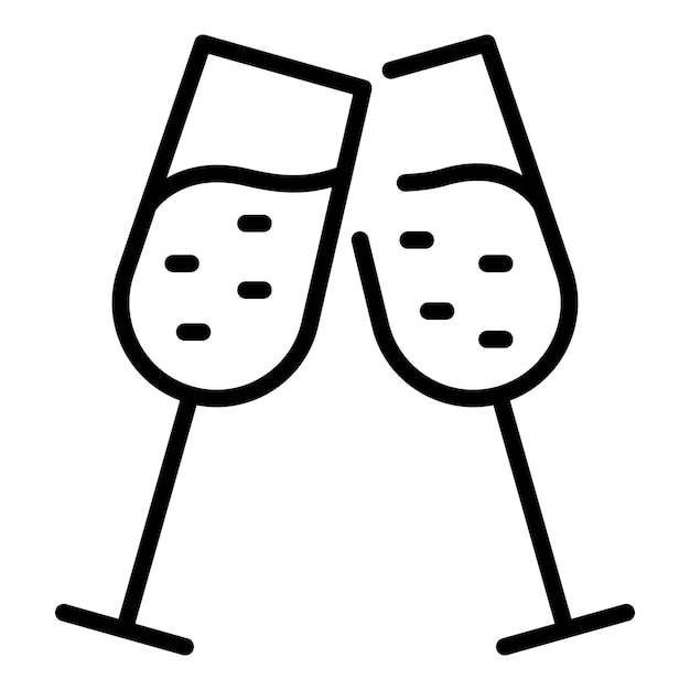 Saludos icono de bebida alcohólica Contorno aclamaciones icono de vector de bebida alcohólica para diseño web aislado sobre fondo blanco