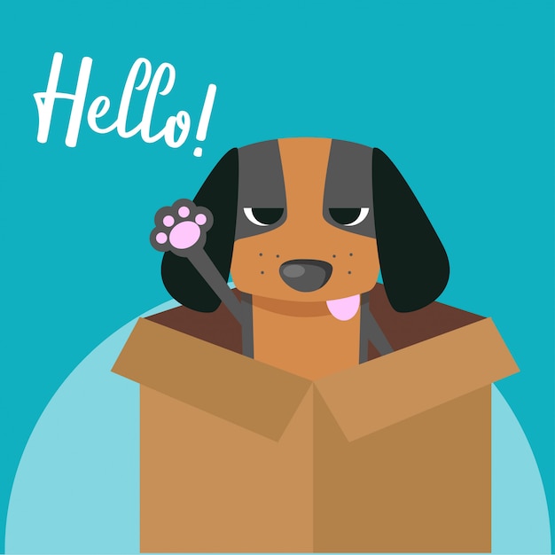 Vector saludos desde una ilustración de perro