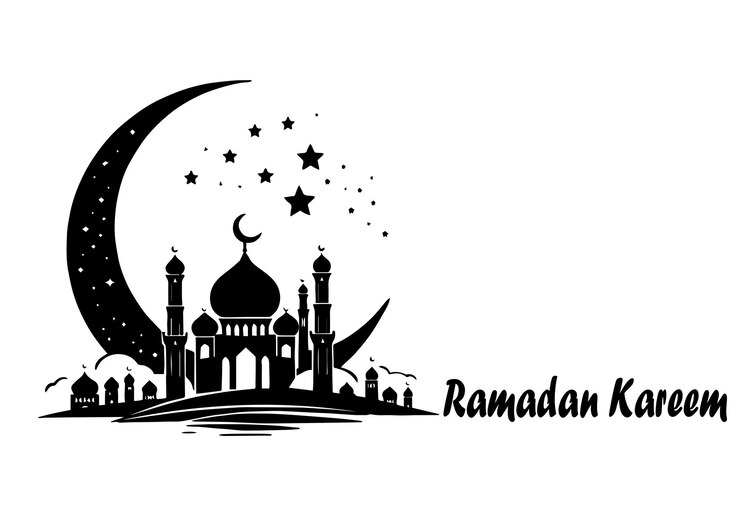 saludos islámicos en blanco y negro ramadan kareem