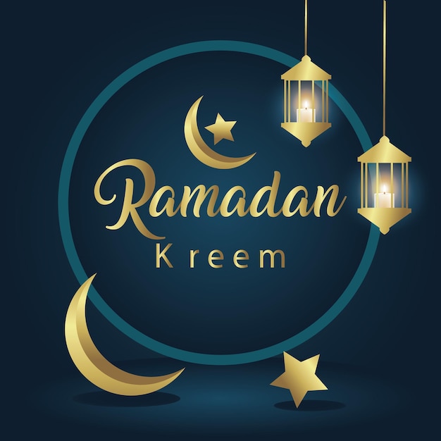 Saludos islámicos Ramadan Kareem diseño de tarjeta para la fiesta de iftar