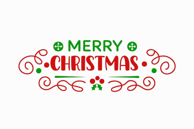saludos de Navidad con un borde verde y letras rojas en un fondo blanco