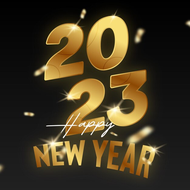 Saludos de oro de lujo para la celebración del año nuevo 2023