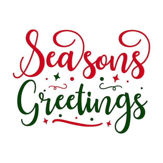 Saludos de temporadas letras a mano Premium Vector Design
