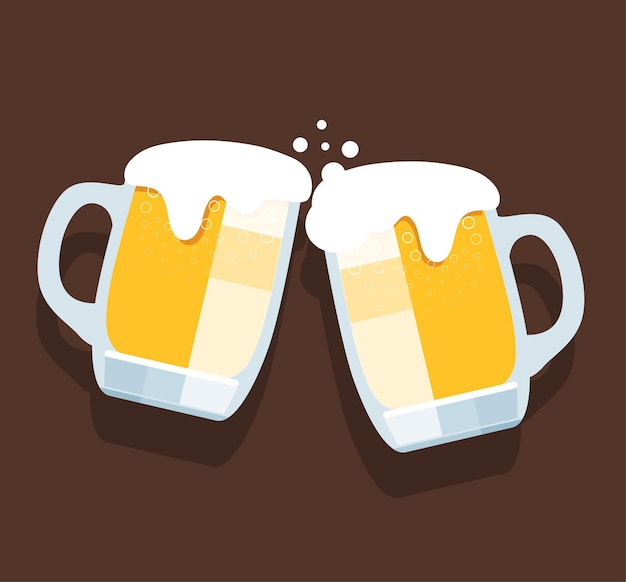 Saludos vasos de cerveza ilustración vectorial