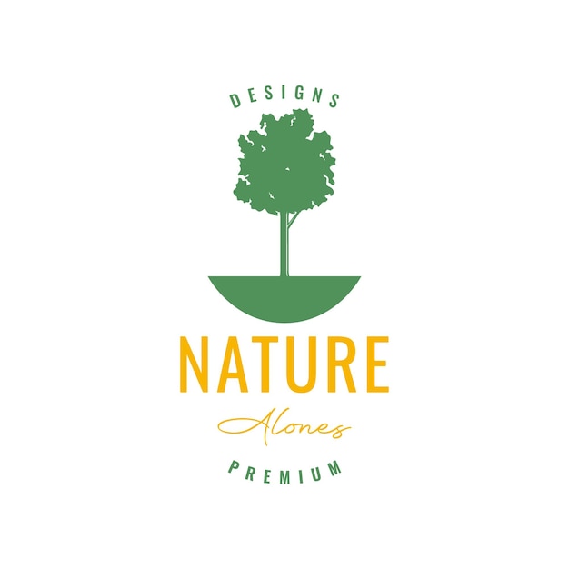 Salvar el mundo naturaleza verde planta árbol crecer tierra logo diseño vector