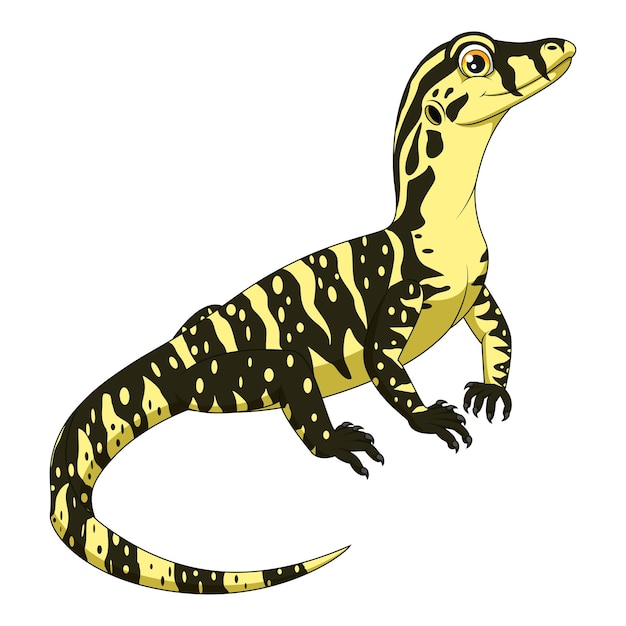 Vector salvator de varanus de dibujos animados sobre fondo blanco