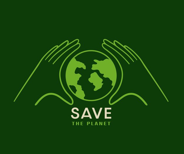 Salve el planeta concepto mundial del medio ambiente día del medio ambiente mapa mundial