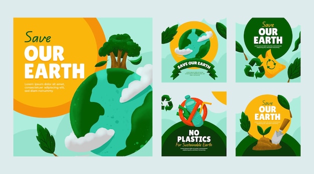 Salvemos nuestra Tierra plantilla de publicación en las redes sociales