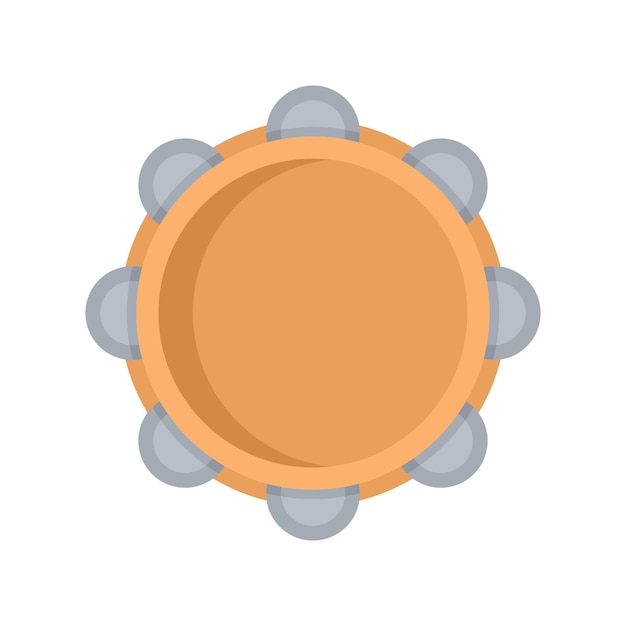 Samba pandereta icono vector plano Música tambor Carnaval instrumento aislado