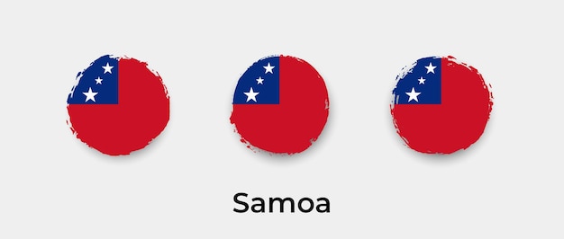 Samoa bandera grunge burbujas icono vector ilustración