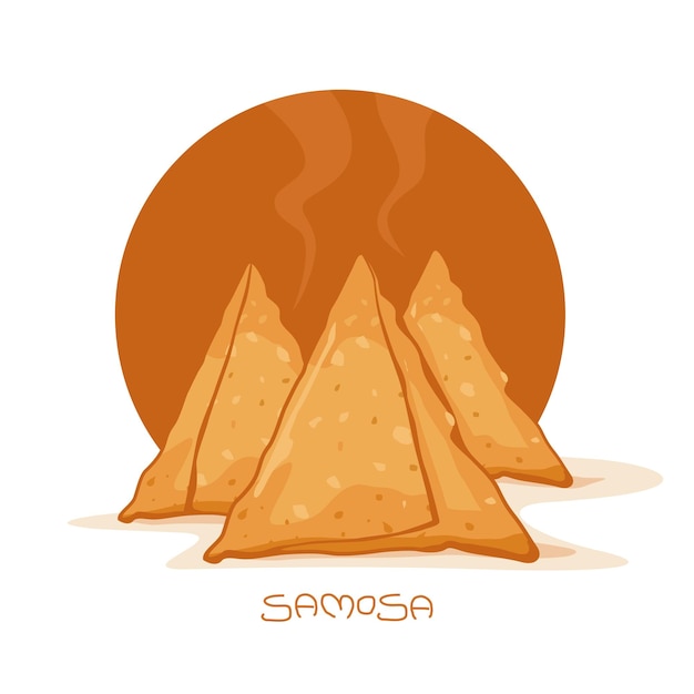 Samosa es un refrigerio frito relleno de verduras muy popular en el vector de la India