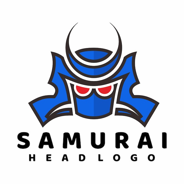 Samurai cabeza logo icono diseño vector