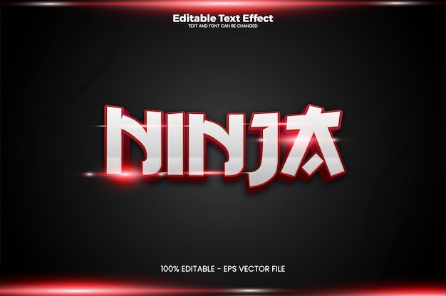 Samurai Efecto de texto editable en estilo de tendencia moderna Premium Vector