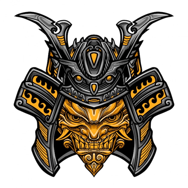 Samurai Evil Mask Vector