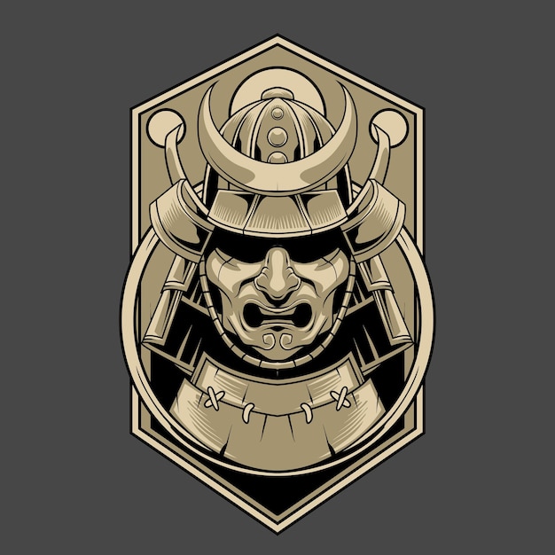 Samurai ilustración con vector stock de calidad premium