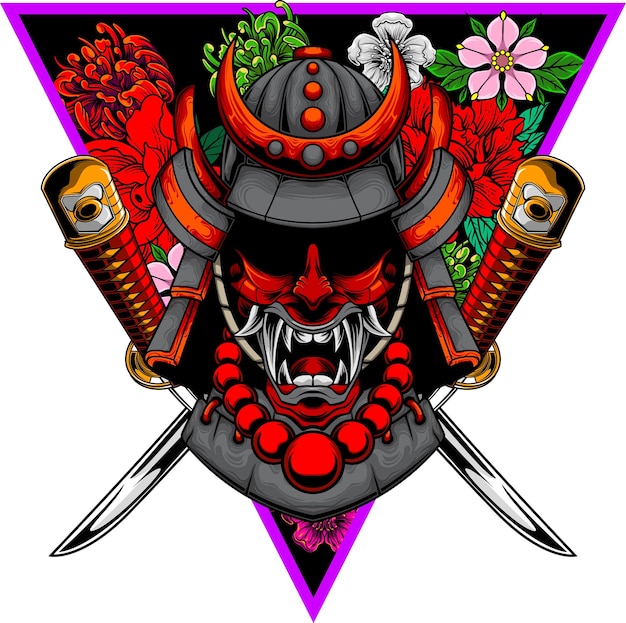 Samurai ilustración con vector stock de calidad premium