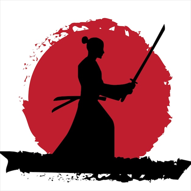 Vector samurai ilustración vectorial