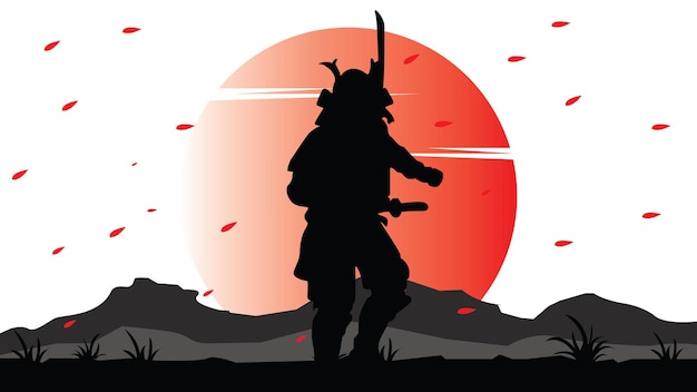 Samurai ilustración vectorial