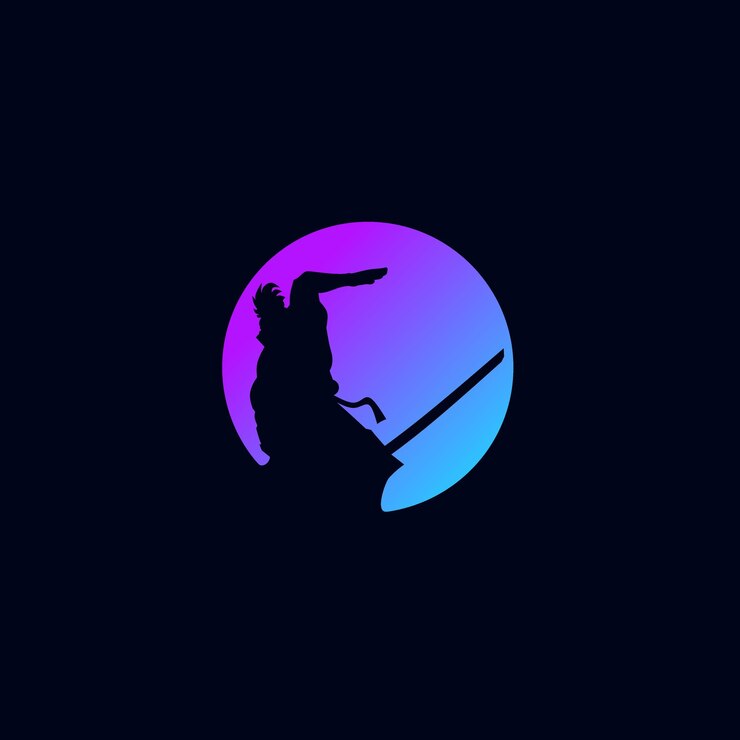 Vector samurai japón espada caballero vector logo.