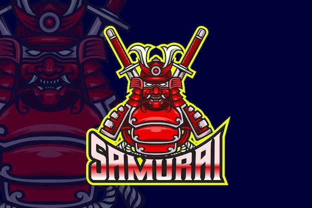 Vector samurai - plantilla de logotipo de esport